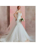 Long Sleeve Beaded Ivory Lace Tulle Wedding Dress